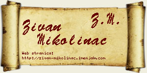 Živan Mikolinac vizit kartica